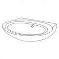 Keramiek wastafel Saturn 65 cm, wit